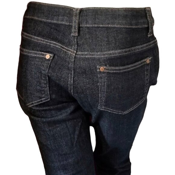 a.n.a. Curvy Fit Skinny Leg Denim Jeans Sz 6 Petite Womens Pockets Dark Rinse - Picture 7 of 9